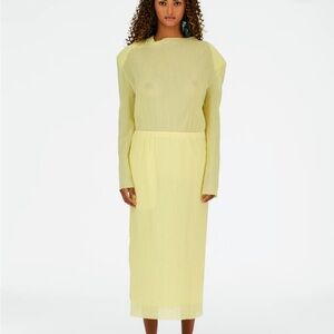 Tibi Light Yellow Pencil Skirt